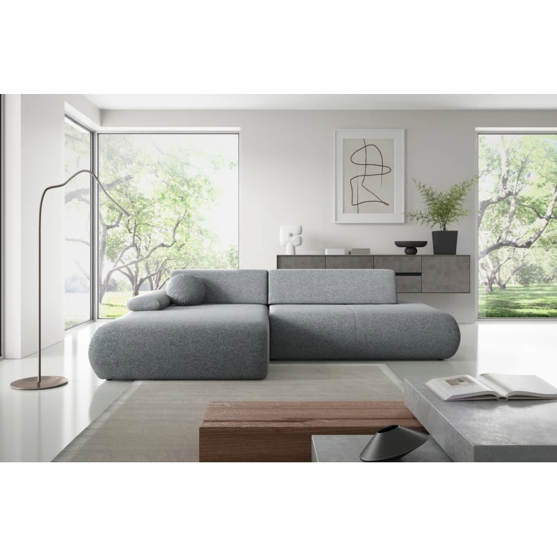 Rozkládací rohová sedačka s úložným prostorem SURREY 1 - popelavá, levý roh