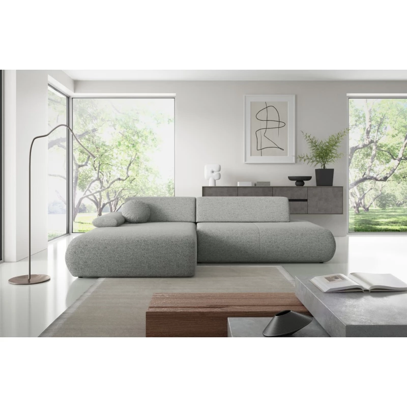 Rozkládací rohová sedačka s úložným prostorem SURREY 1 - ocelová šedá, levý roh