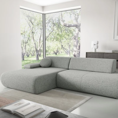 Rozkládací rohová sedačka s úložným prostorem SURREY 1 - ocelová šedá, levý roh