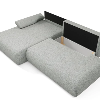 Rozkládací rohová sedačka s úložným prostorem SURREY 1 - ocelová šedá, levý roh