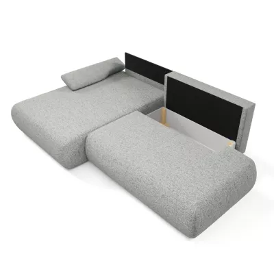 Rozkládací rohová sedačka s úložným prostorem SURREY 1 - ocelová šedá, levý roh