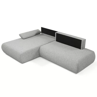 Rozkládací rohová sedačka s úložným prostorem SURREY 1 - ocelová šedá, levý roh