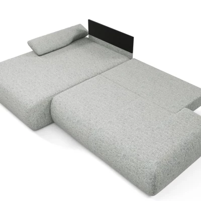 Rozkládací rohová sedačka s úložným prostorem SURREY 1 - ocelová šedá, levý roh