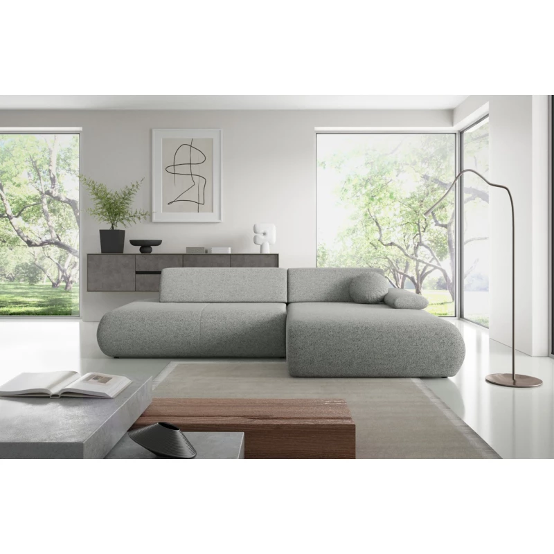 Rozkládací rohová sedačka s úložným prostorem SURREY 1 - ocelová šedá, pravý roh