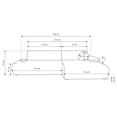 Rozkládací rohová sedačka s úložným prostorem SURREY 1 - ocelová šedá, levý roh