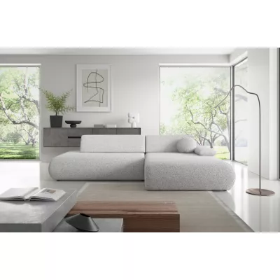 Rozkládací rohová sedačka s úložným prostorem SURREY 1 - světlá šedá 1, pravý roh