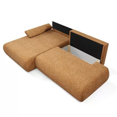 Rozkládací rohová sedačka s úložným prostorem SURREY 1 - rezavá, levý roh