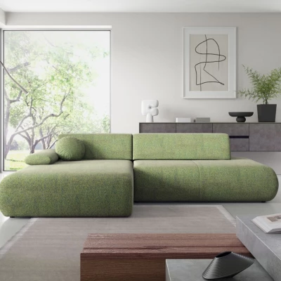 Rozkládací rohová sedačka s úložným prostorem SURREY 1 - zelená, levý roh