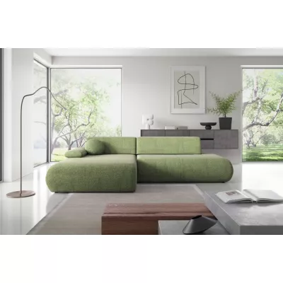 Rozkládací rohová sedačka s úložným prostorem SURREY 1 - zelená, levý roh