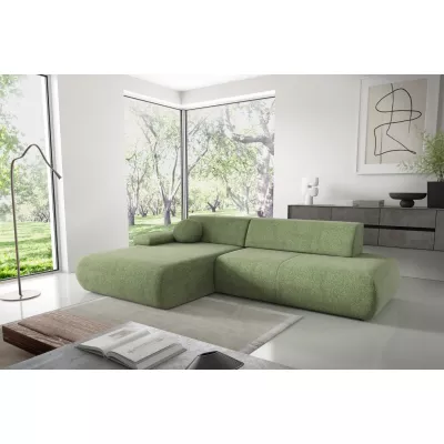 Rozkládací rohová sedačka s úložným prostorem SURREY 1 - zelená, levý roh