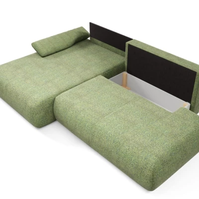 Rozkládací rohová sedačka s úložným prostorem SURREY 1 - zelená, levý roh