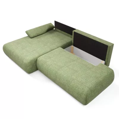 Rozkládací rohová sedačka s úložným prostorem SURREY 1 - zelená, levý roh