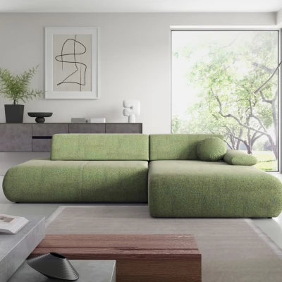 Rozkládací rohová sedačka s úložným prostorem SURREY 1 - zelená, pravý roh