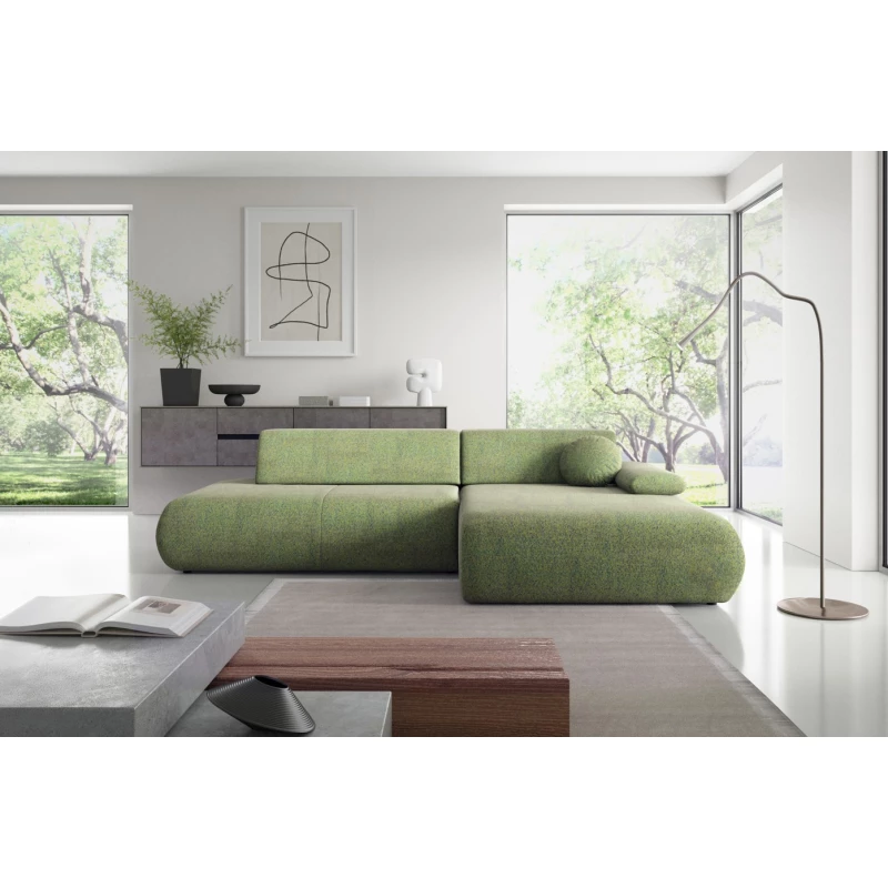 Rozkládací rohová sedačka s úložným prostorem SURREY 1 - zelená, pravý roh