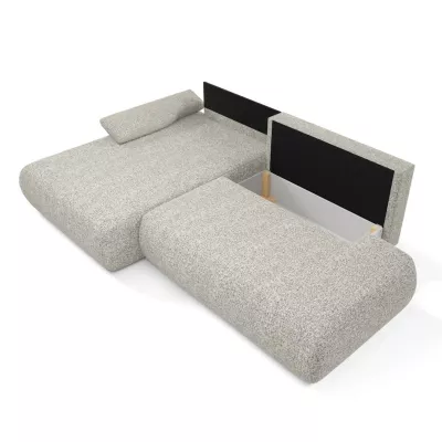 Rozkládací rohová sedačka s úložným prostorem SURREY 1 - šedá, levý roh