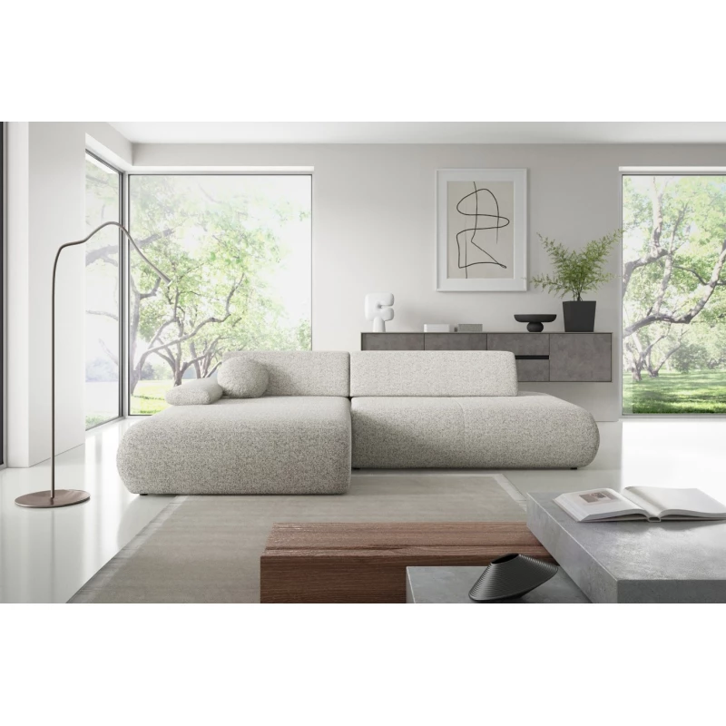 Rozkládací rohová sedačka s úložným prostorem SURREY 1 - světlá popelavá, levý roh