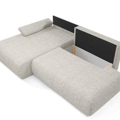 Rozkládací rohová sedačka s úložným prostorem SURREY 1 - světlá popelavá, levý roh