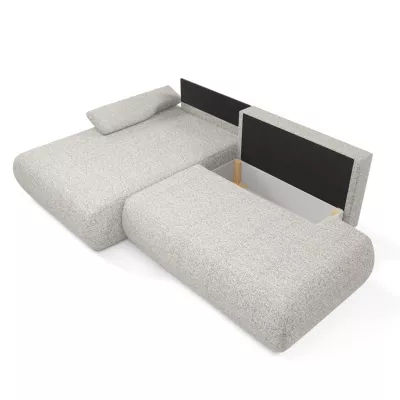 Rozkládací rohová sedačka s úložným prostorem SURREY 1 - světlá popelavá, levý roh