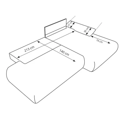 Rozkládací rohová sedačka s úložným prostorem SURREY 1 - ecru, pravý roh