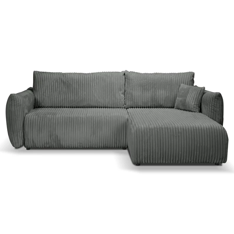 Rozkládací rohová sedačka SUDBURY - ocelová šedá