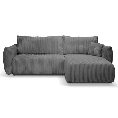 Rozkládací rohová sedačka SUDBURY - ocelová šedá