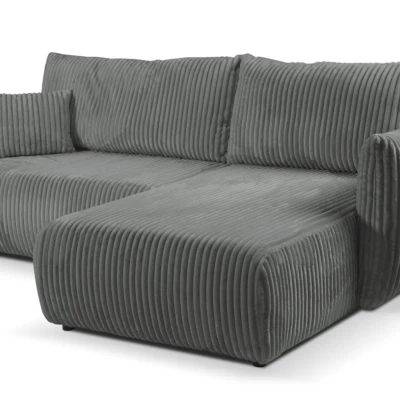 Rozkládací rohová sedačka SUDBURY - ocelová šedá