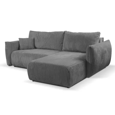 Rozkládací rohová sedačka SUDBURY - ocelová šedá