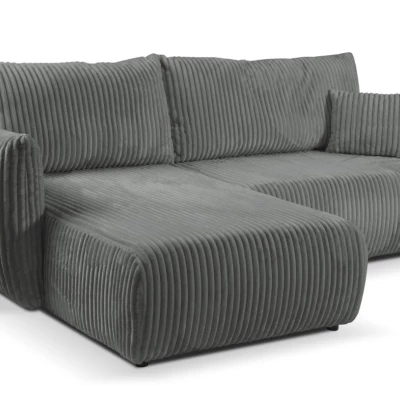 Rozkládací rohová sedačka SUDBURY - ocelová šedá