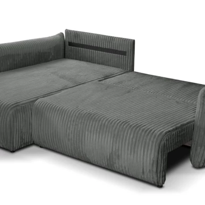 Rozkládací rohová sedačka SUDBURY - ocelová šedá