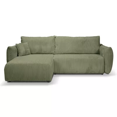 Rozkládací rohová sedačka SUDBURY - olivová