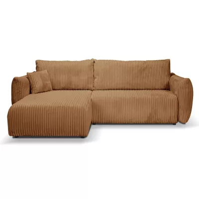 Rozkládací rohová sedačka SUDBURY - hnědá