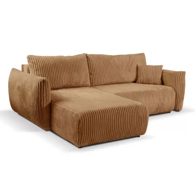 Rozkládací rohová sedačka SUDBURY - hnědá