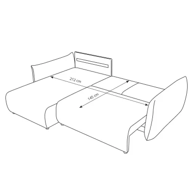 Rozkládací rohová sedačka SUDBURY - popelavá