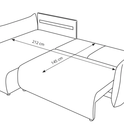 Rozkládací rohová sedačka SUDBURY - ocelová šedá