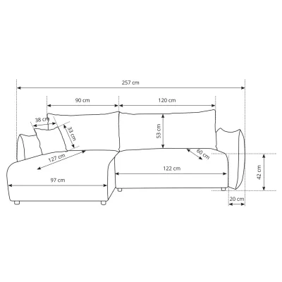 Rozkládací rohová sedačka SUDBURY - zelená