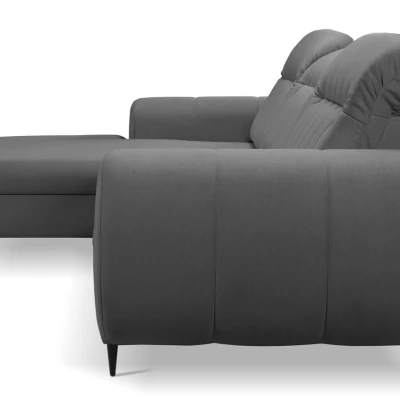 Rozkládací sedačka s úložným prostorem ORILLIA - ocelová šedá, levý roh