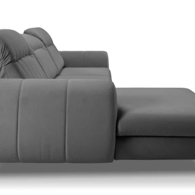 Rozkládací sedačka s úložným prostorem ORILLIA - ocelová šedá, levý roh