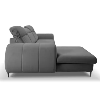 Rozkládací sedačka s úložným prostorem ORILLIA - ocelová šedá, levý roh