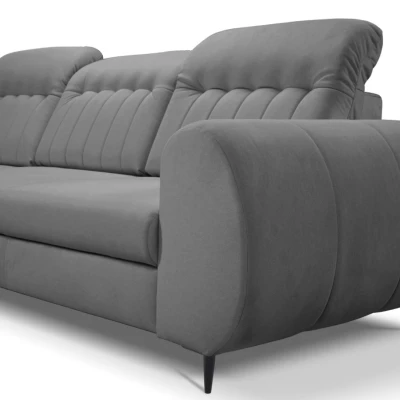 Rozkládací sedačka s úložným prostorem ORILLIA - ocelová šedá, levý roh