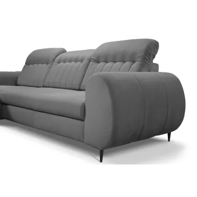 Rozkládací sedačka s úložným prostorem ORILLIA - ocelová šedá, levý roh