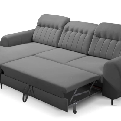 Rozkládací sedačka s úložným prostorem ORILLIA - ocelová šedá, levý roh