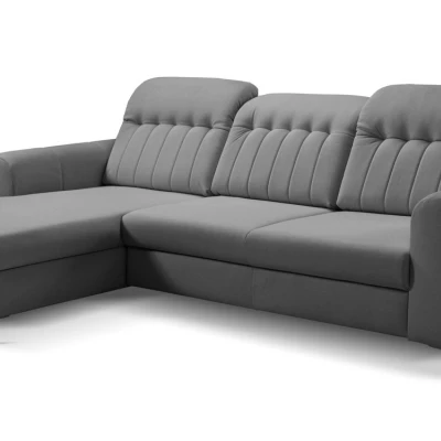 Rozkládací sedačka s úložným prostorem ORILLIA - ocelová šedá, levý roh