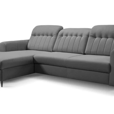 Rozkládací sedačka s úložným prostorem ORILLIA - ocelová šedá, levý roh