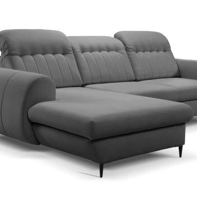 Rozkládací sedačka s úložným prostorem ORILLIA - ocelová šedá, levý roh