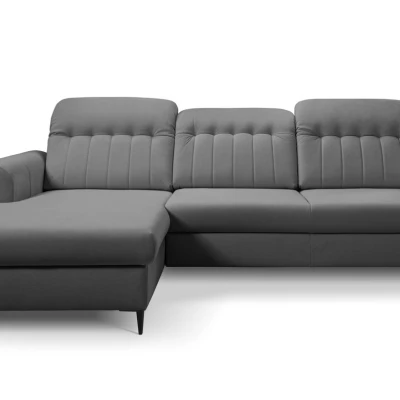 Rozkládací sedačka s úložným prostorem ORILLIA - ocelová šedá, levý roh