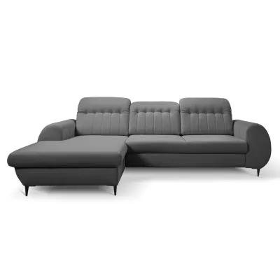 Rozkládací sedačka s úložným prostorem ORILLIA - ocelová šedá, levý roh