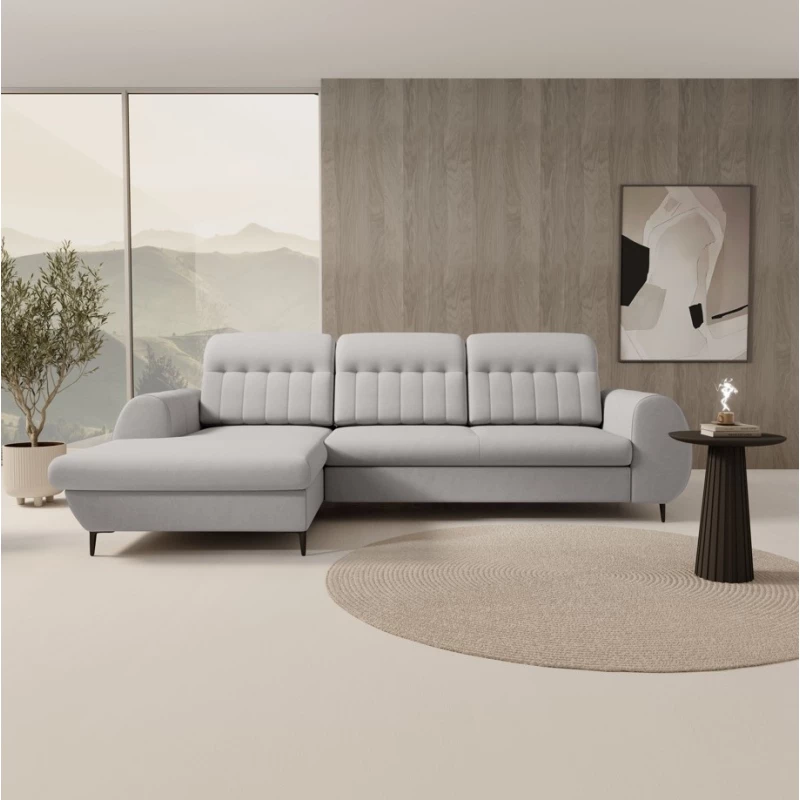 Rozkládací sedačka s úložným prostorem ORILLIA - světlá šedá, levý roh