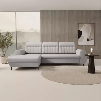 Rozkládací sedačka s úložným prostorem ORILLIA - světlá šedá, levý roh