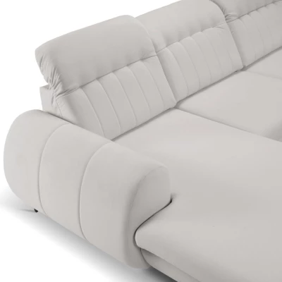 Rozkládací sedačka s úložným prostorem ORILLIA - světlá šedá, levý roh