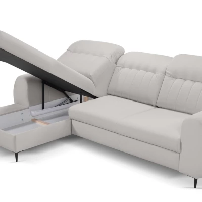 Rozkládací sedačka s úložným prostorem ORILLIA - světlá šedá, levý roh